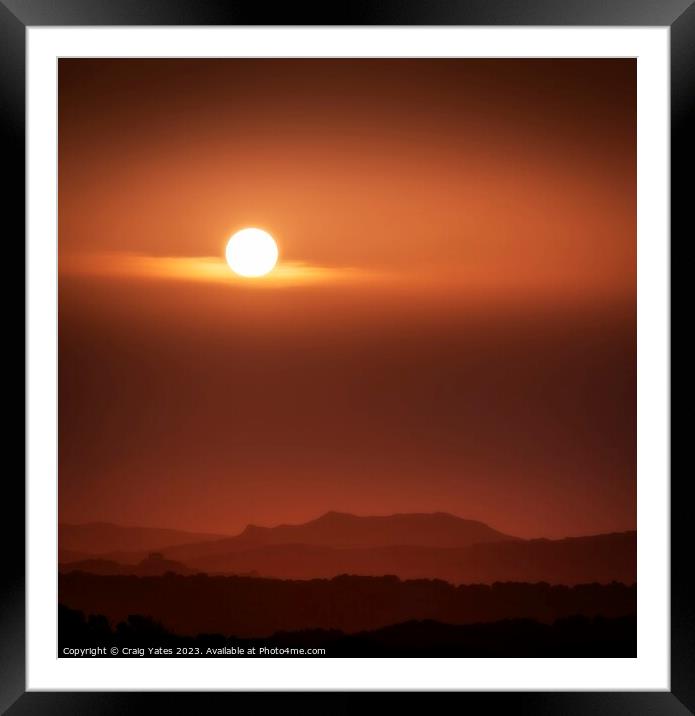 Menorca Setting Sun Spain Framed Mounted Print by Craig Yates