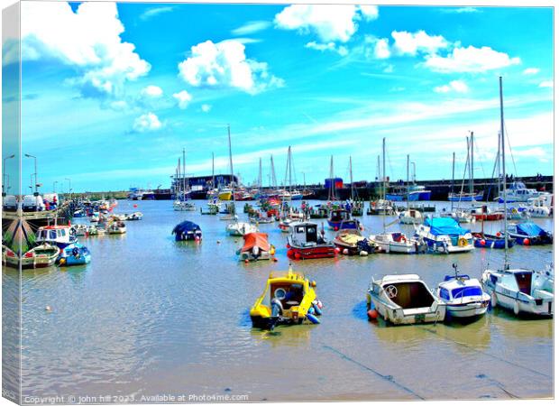 Colourful Summer at Bridlington Harbour Canvas Print by john hill