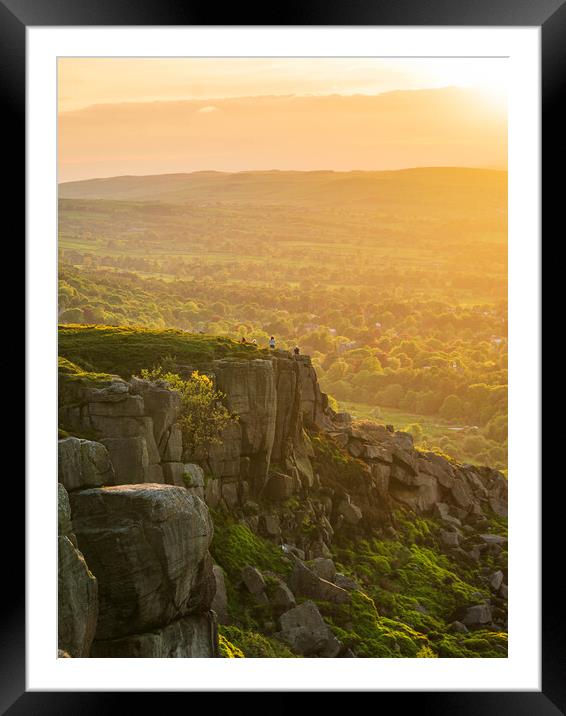 Ilkley Cow and Calf Sunset Framed Mounted Print by Paul Grubb