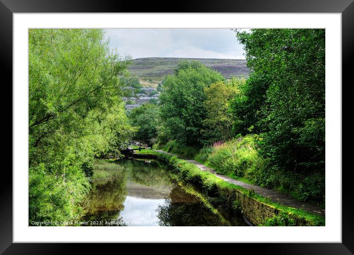 Huddersfield Narrow Canal View Framed Mounted Print by Diana Mower