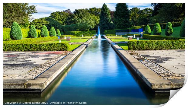 Mughal Water Gardens Print by Darrell Evans