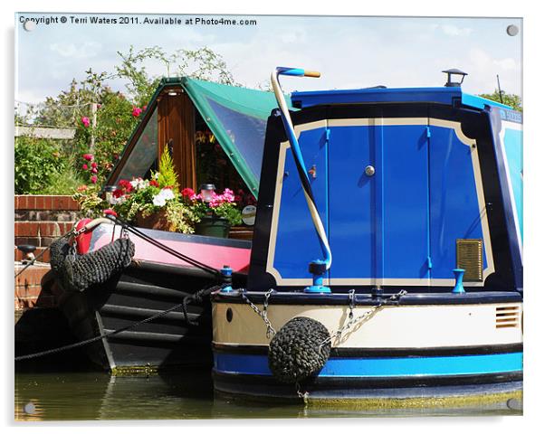 Pretty Narrow Boats Acrylic by Terri Waters