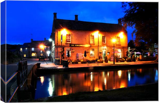 Kingsbridge Inn: Cotswolds' Tranquil Evening Canvas Print by Andy Evans Photos
