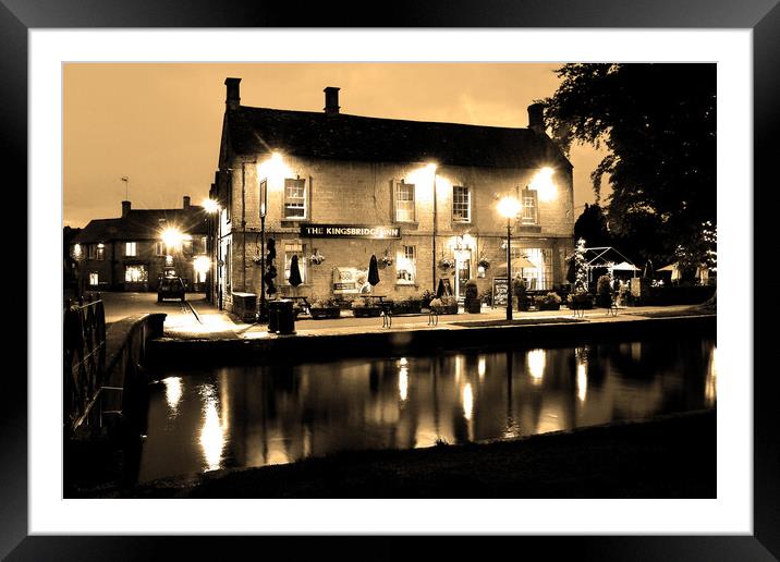 Unveiling Cotswolds: Kingsbridge Inn at Twilight Framed Mounted Print by Andy Evans Photos