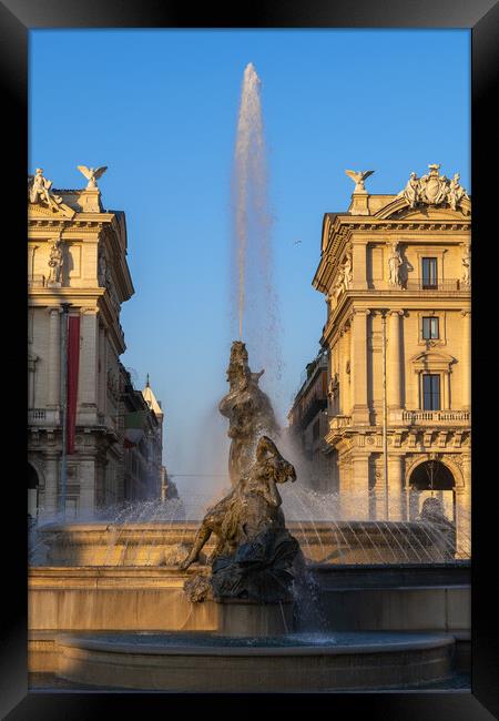 Fountain of the Naiads in Rome at Sunrise Framed Print by Artur Bogacki