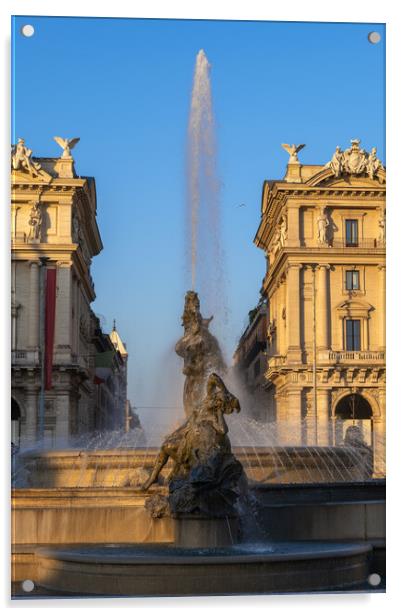 Fountain of the Naiads in Rome at Sunrise Acrylic by Artur Bogacki