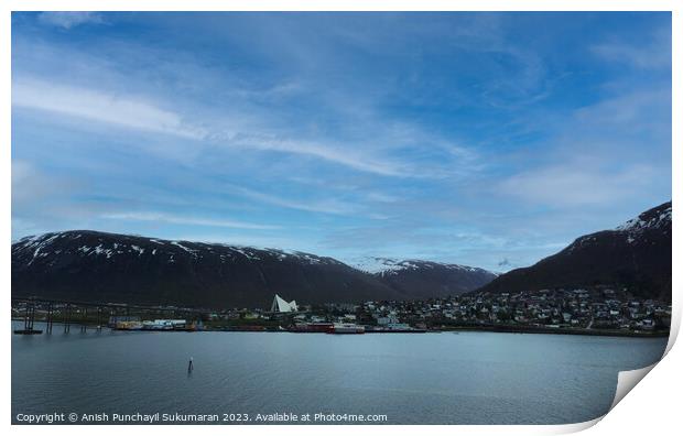 Snowy Tranquil Mountain Lake in Tromso, Norway Print by Anish Punchayil Sukumaran