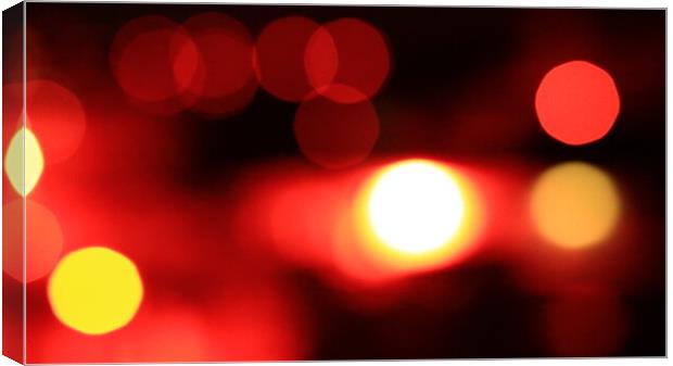 City lights in red color abstract picture Canvas Print by Roman Zajíc