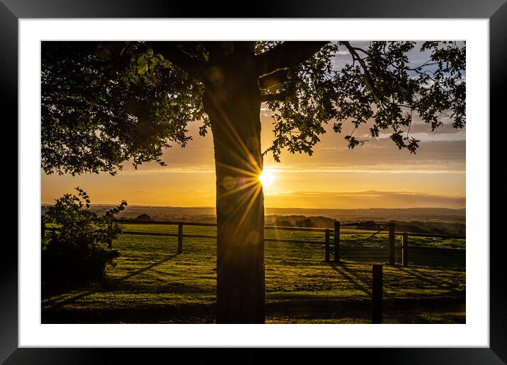 A Golden Sunset Over The Blackmore Vale Valley Framed Mounted Print by Sue Knight