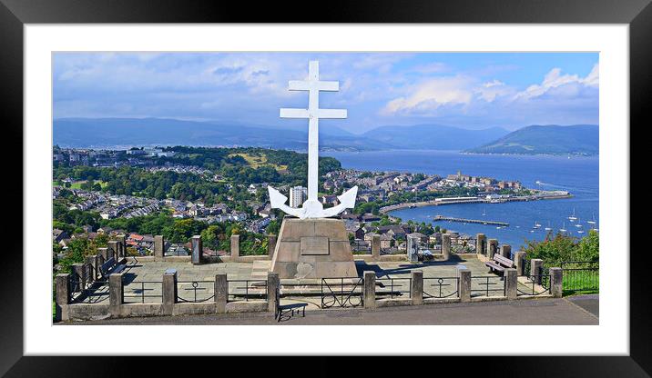 French Naval Memorial Greenock overlooking Gourock Framed Mounted Print by Allan Durward Photography