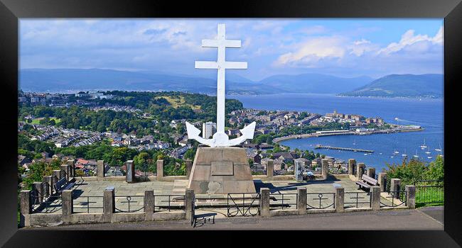 French Naval Memorial Greenock overlooking Gourock Framed Print by Allan Durward Photography