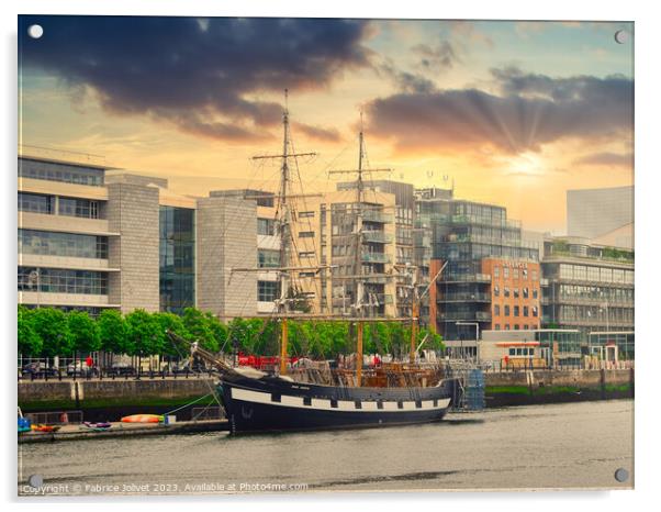 Sunset Serenity: Nautical Escape in Dublin's Urban Acrylic by Fabrice Jolivet