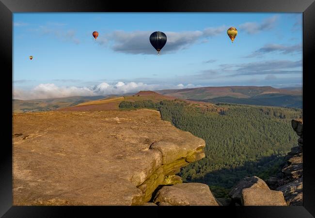 Peak District Hot Air Balloons Framed Print by Steve Smith