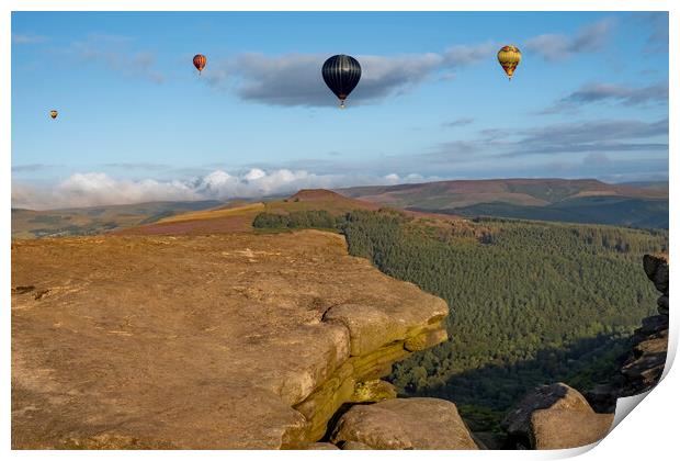 Peak District Hot Air Balloons Print by Steve Smith