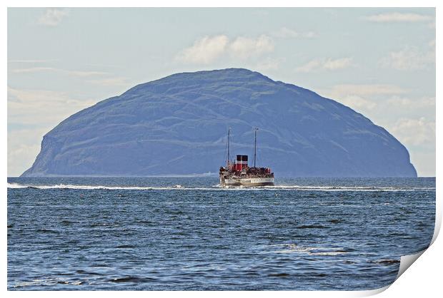 PS Waverley and Ailsa Craig Print by Allan Durward Photography