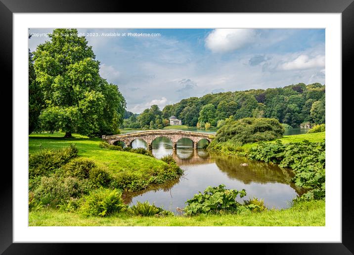 A view across the lake, Stourhead, Wiltshire Framed Mounted Print by Sue Knight