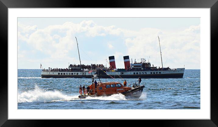 PS Waverley and Girvan lifeboat Framed Mounted Print by Allan Durward Photography