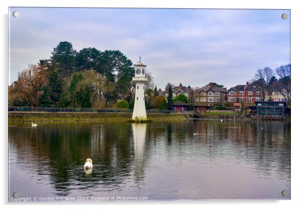Lighthouse, Roath Park Lake, Cardiff Acrylic by Gordon Maclaren