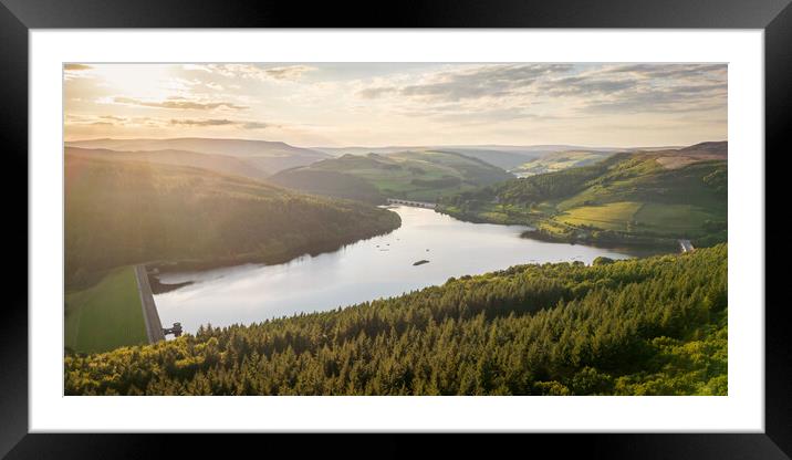 Ladybower Sunset Framed Mounted Print by Apollo Aerial Photography