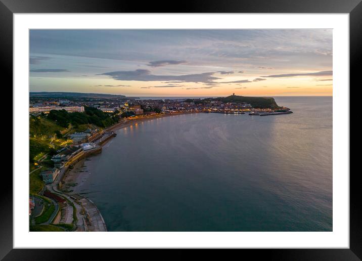 Scarborough Sunrise Panorama Framed Mounted Print by Apollo Aerial Photography