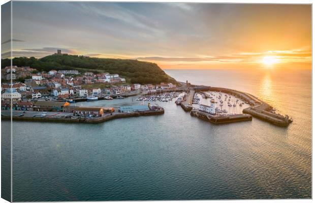 Scarborough Sunrise Panorama Canvas Print by Apollo Aerial Photography
