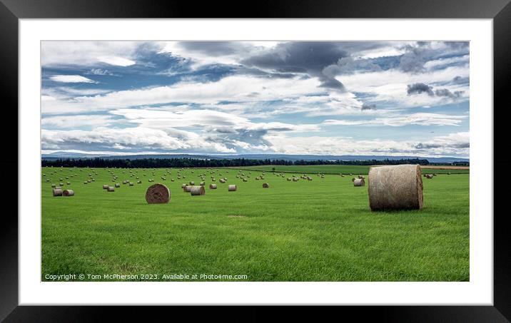 Harvested Resilience: Hay Bales in Moray Framed Mounted Print by Tom McPherson