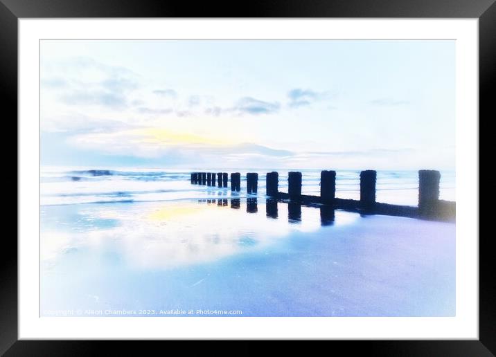 Bridlington Beach Watercolour  Framed Mounted Print by Alison Chambers
