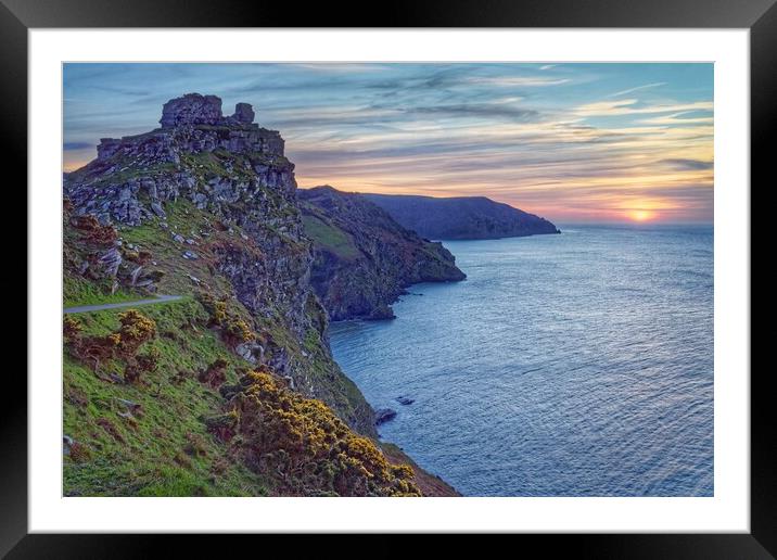 Valley of the Rocks Sunset, Exmoor Framed Mounted Print by Darren Galpin