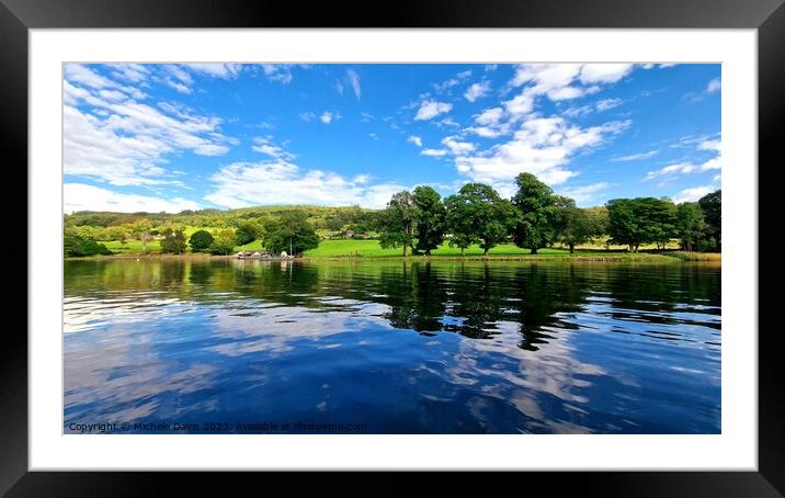 Coniston Water Reflections Framed Mounted Print by Michele Davis