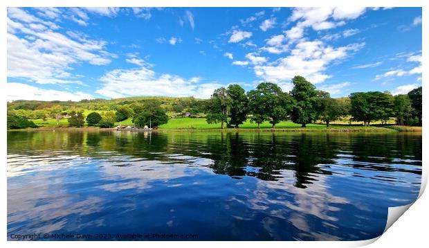 Coniston Water Reflections Print by Michele Davis