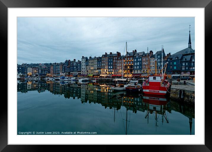 Honfluer Harbour Framed Mounted Print by Justin Lowe