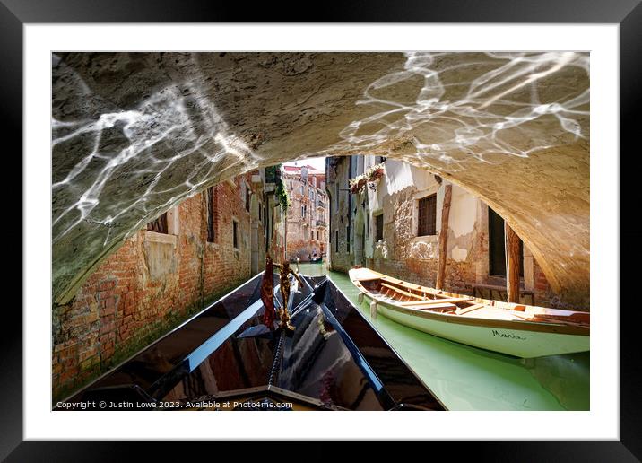 Venetian Canal Framed Mounted Print by Justin Lowe