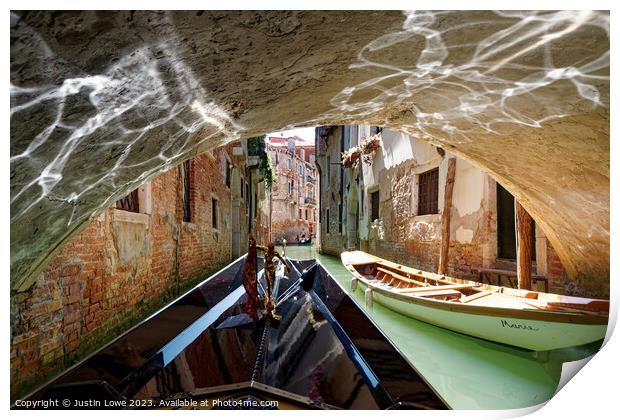 Venetian Canal Print by Justin Lowe