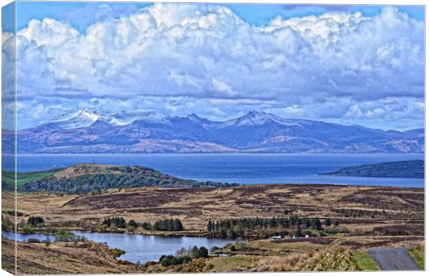 Wintry Arran, Fairlie Moor Road Canvas Print by Allan Durward Photography