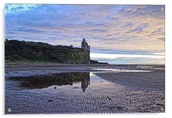 Greenan Castle and reflection, Ayr Acrylic by Allan Durward Photography
