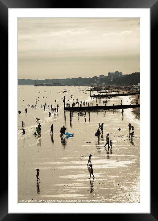 Summer Days at the Beach Framed Mounted Print by Lenny Carter