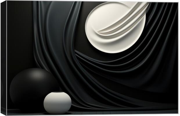 Abstract Noir Captivating black and white patterns - abstract ba Canvas Print by Erik Lattwein