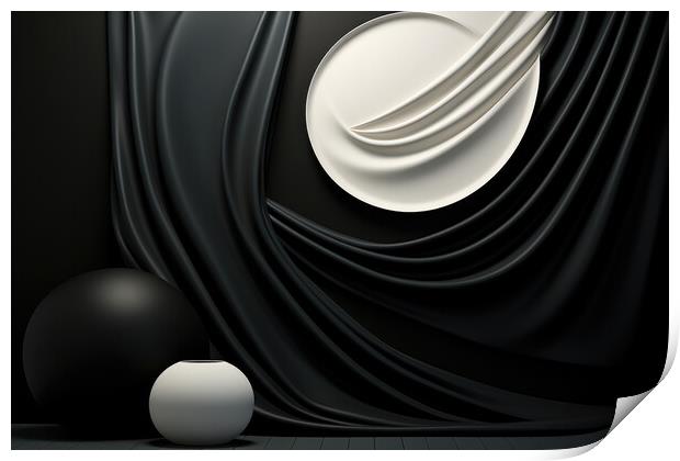 Abstract Noir Captivating black and white patterns - abstract ba Print by Erik Lattwein