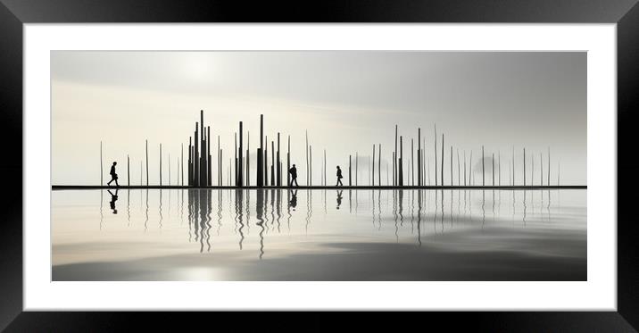 Abstract Reflections Abstract background - abstract background c Framed Mounted Print by Erik Lattwein