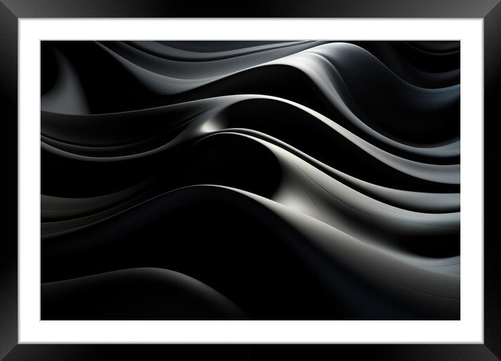 Bold BW Abstraction Captivating abstract patterns - abstract bac Framed Mounted Print by Erik Lattwein