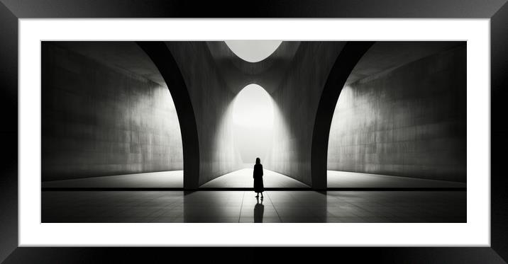 Bold Minimalistic Symmetry - abstract background composition Framed Mounted Print by Erik Lattwein