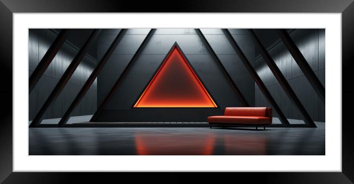 Bold Minimalistic Symmetry - abstract background composition Framed Mounted Print by Erik Lattwein