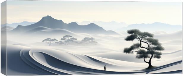 BW Abstract Landscape Abstract background - abstract background  Canvas Print by Erik Lattwein