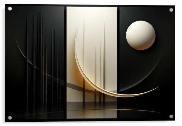 BW Ethereal Balance Minimalistic abstract patterns - abstract ba Acrylic by Erik Lattwein
