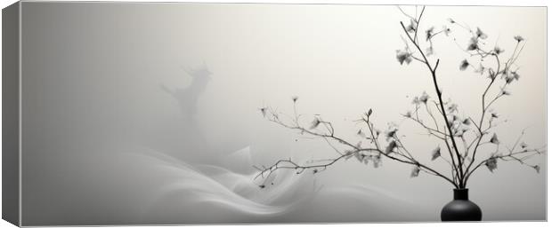 BW Ethereal Harmony Harmony of elements - abstract background co Canvas Print by Erik Lattwein