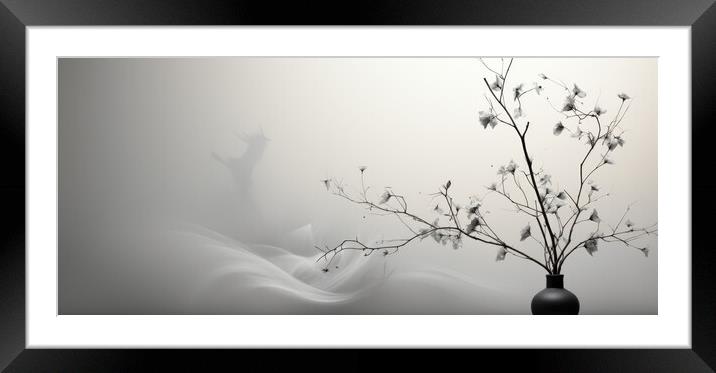 BW Ethereal Harmony Harmony of elements - abstract background co Framed Mounted Print by Erik Lattwein
