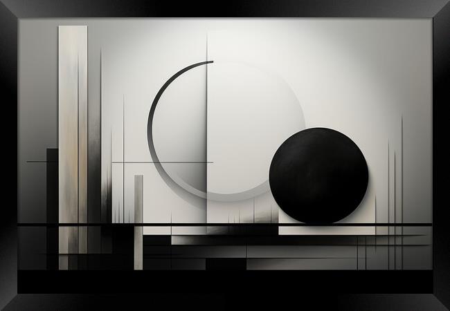 BW Harmony Abstract patterns - abstract background composition Framed Print by Erik Lattwein