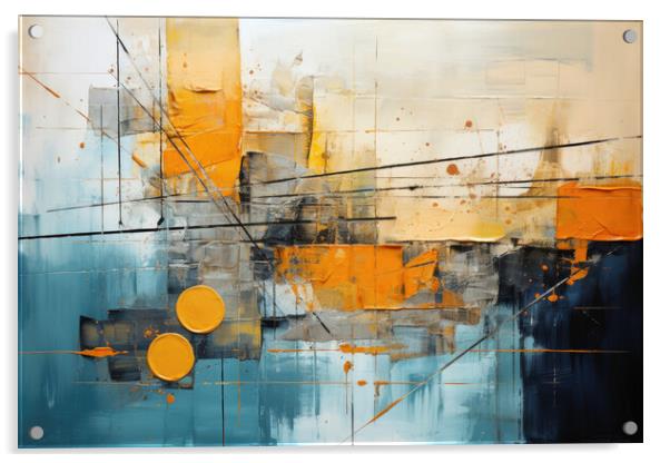 Contemporary Mixed Media Collage of textures and color - abstrac Acrylic by Erik Lattwein
