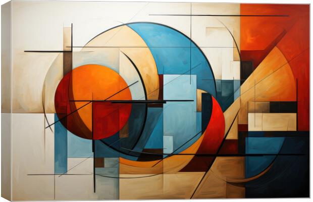 Cubist Inspiration Cubism-inspired abstract composition - abstra Canvas Print by Erik Lattwein