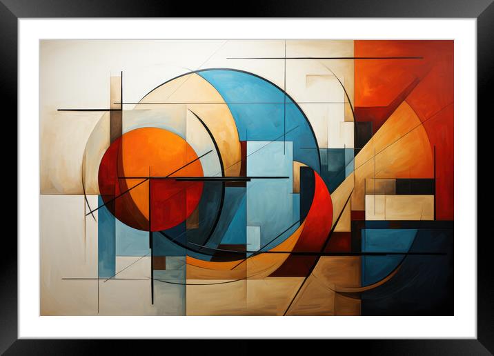 Cubist Inspiration Cubism-inspired abstract composition - abstra Framed Mounted Print by Erik Lattwein